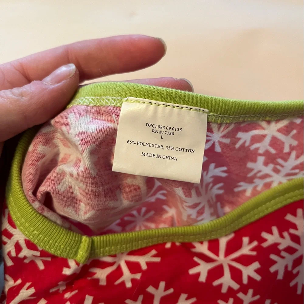 5/$25 Red Snowflake Ruffle Butt Dog Pet Matching Jammies